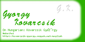 gyorgy kovarcsik business card